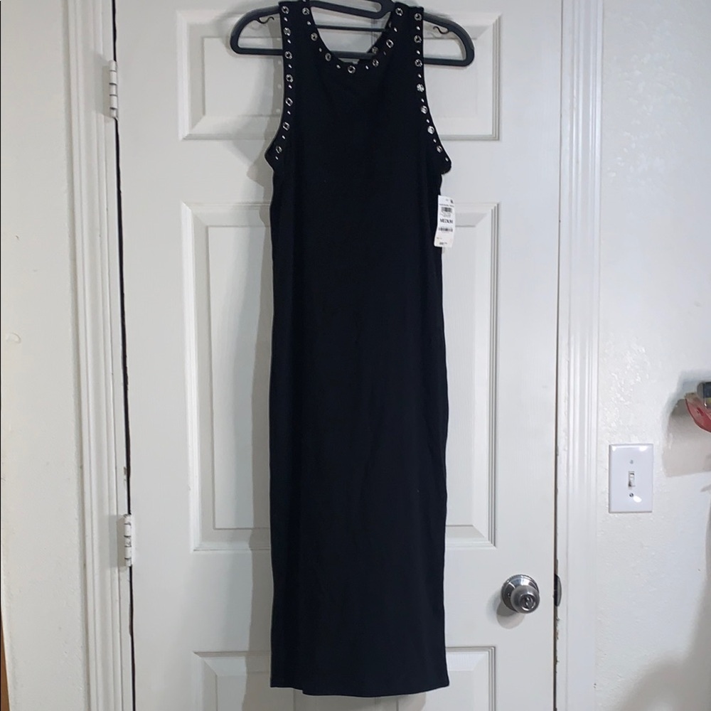 Bar III Black Halter Sheath Midi Dress